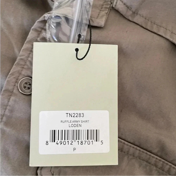 Pam & Gela ruffle army shirt in Loden - Picture 6 of 14